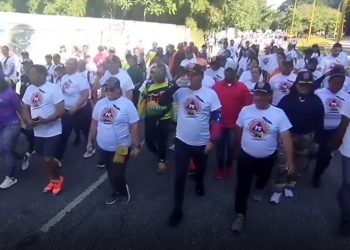 Funcionarios de Carabobo participaron en una caminata para celebrar los 21 años de Protección Civil
