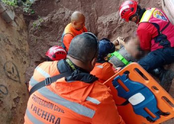 PC Táchira atendió a ciudadano tras caer de un andamio