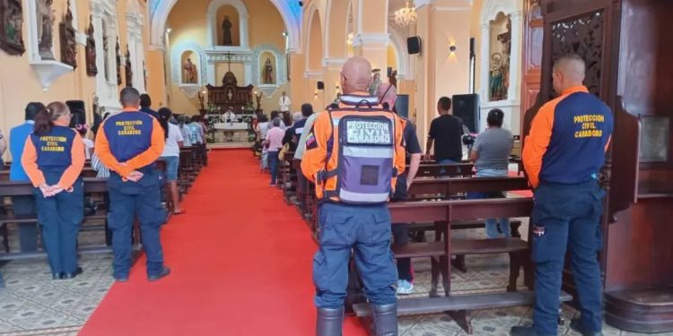 Protección Civil Carabobo activó dispositivo especial de seguridad en la Iglesia San Francisco