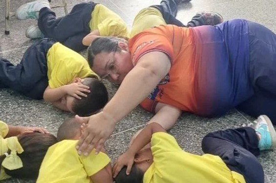 Protección Civil Trujillo realizó jornada de prevención sísmica en Centro de Educación Inicial Mariño