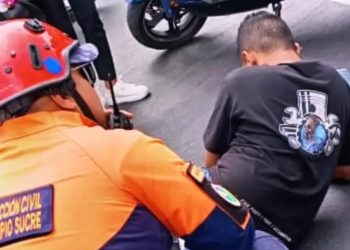 Protección Civil del municipio Sucre activó un despliegue tras derrape de un motorizado en el estado Miranda