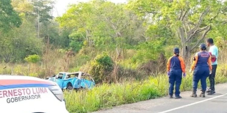 PC atendió volcamiento de un vehículo en el estado Monagas